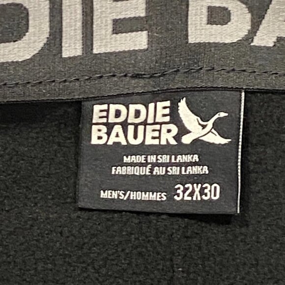 Eddie Bauer Fleece Lined Tech Pants Mens 32 x 30 Black Water Repellent Insulated - Picture 6 of 11